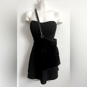 NWOT Black vintage strapless dress